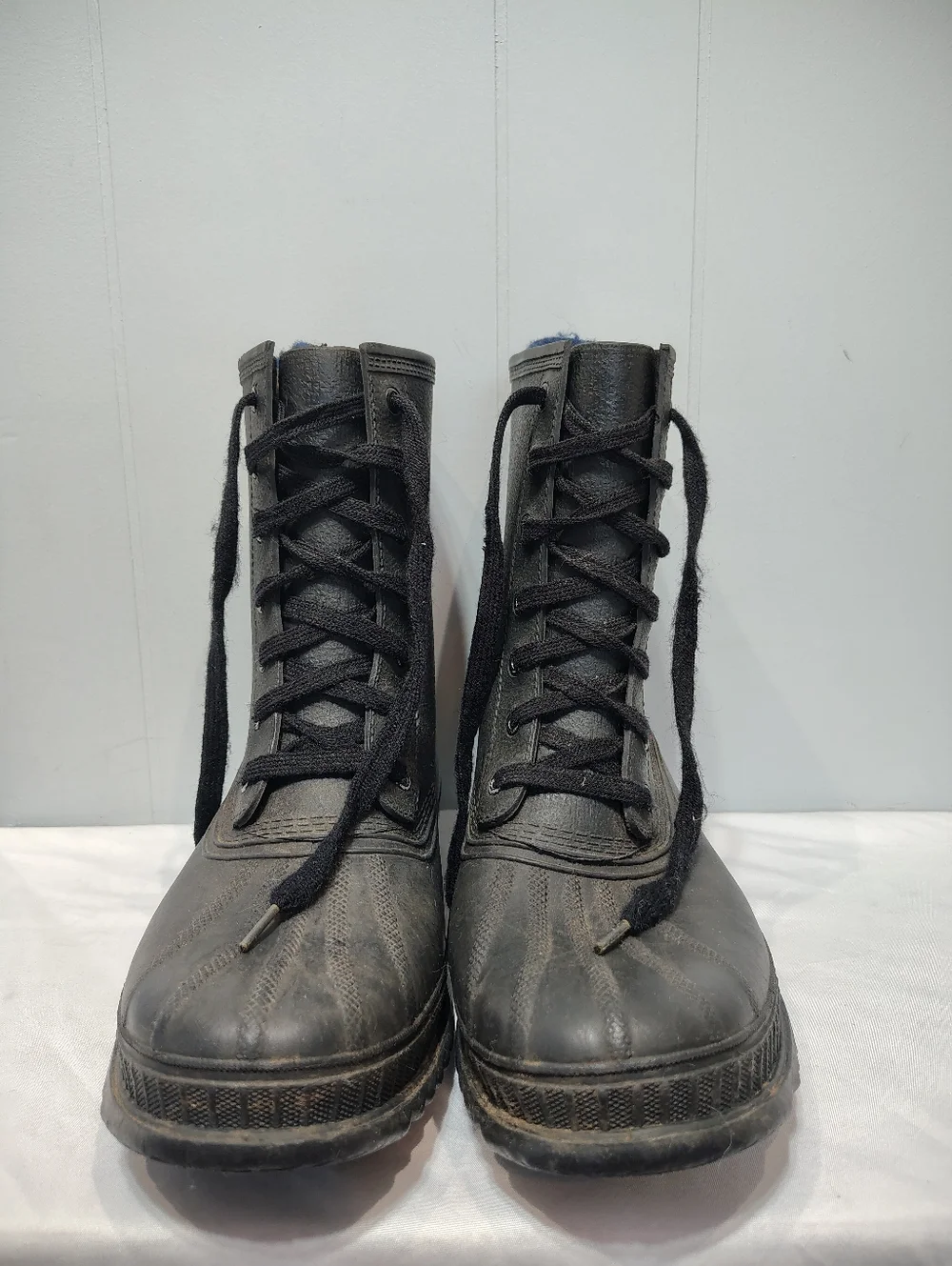 Sorel Kaufman Canada Black Rubber Rain Boots Men’s 8 Insulated Wool Lined